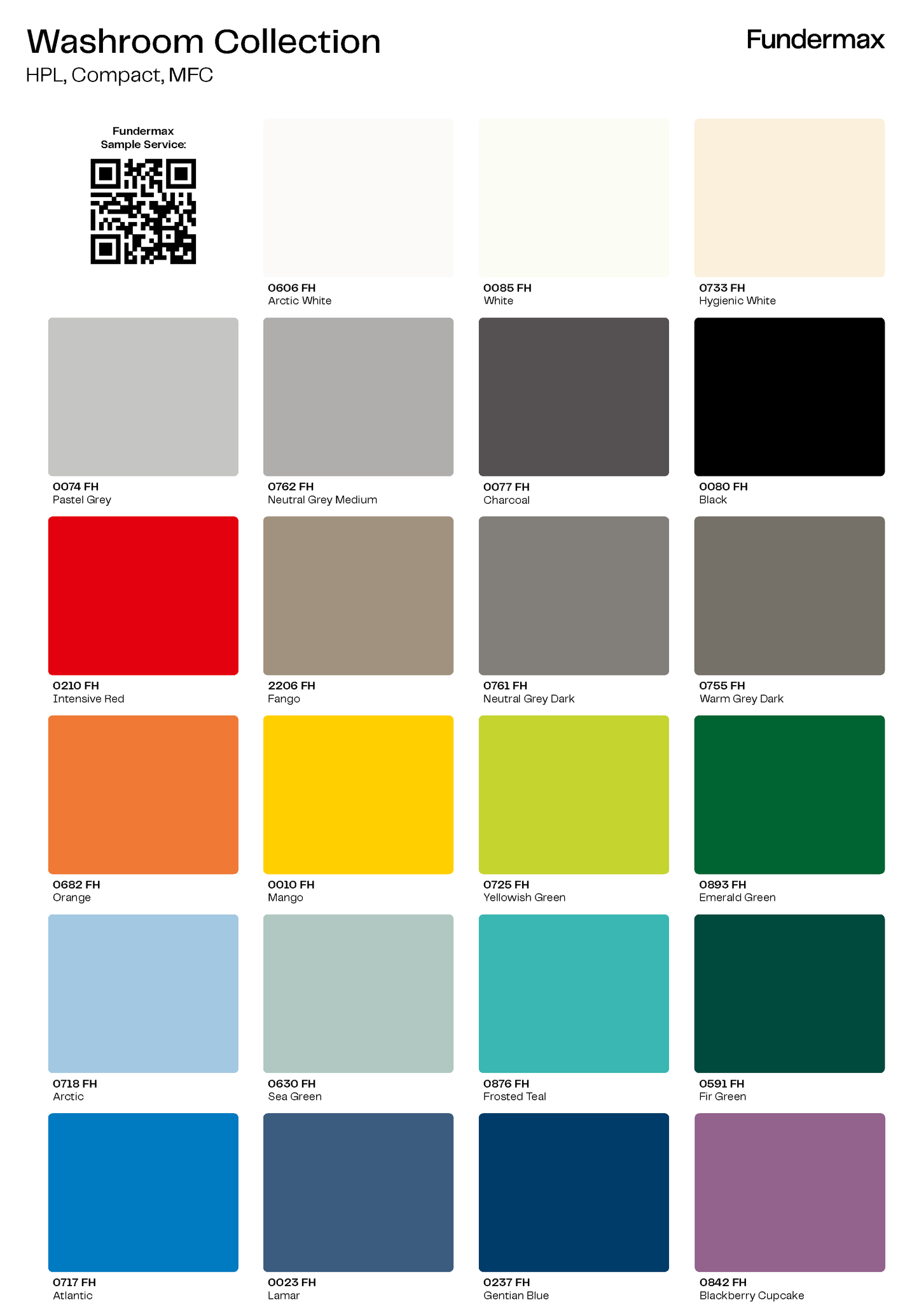 Fundermax Laminate Colour Swatches