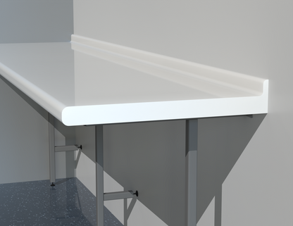 NHS HTM63 Compliant Worktop 3D View of End