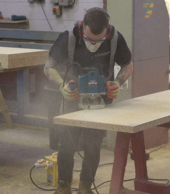 Joiner using a Router on a Worktop