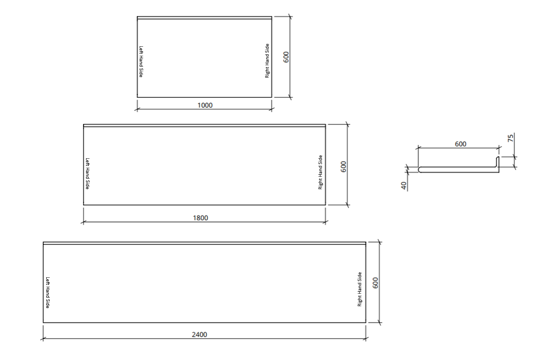 Standard Worktop with integral upstand from £380.00 Exc VAT